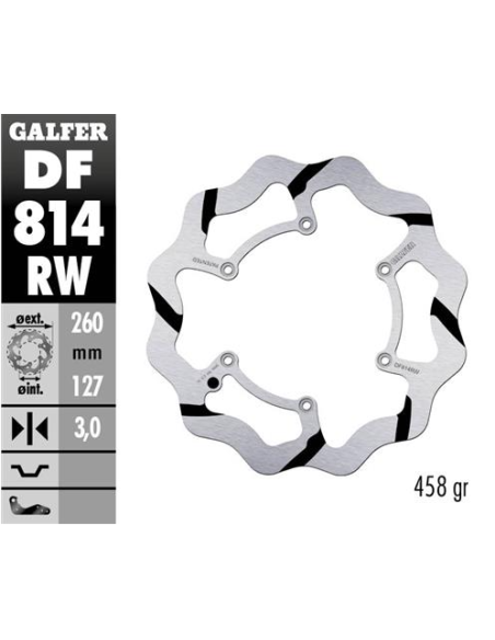 disco freno moto galder wave fijo 260x3mm df814rw