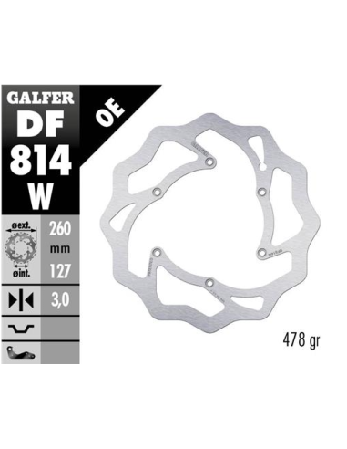 disco freno moto galfer wave fijo 260x3mm df814w