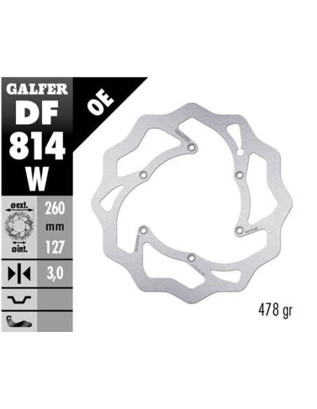 disco freno moto galfer wave fijo 260x3mm df814w
