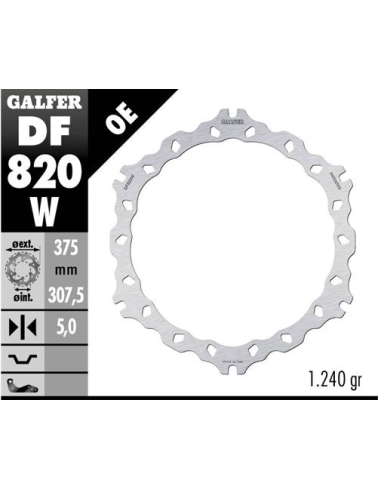 disco freno moto galfer wave fijo 375x5mm df820w