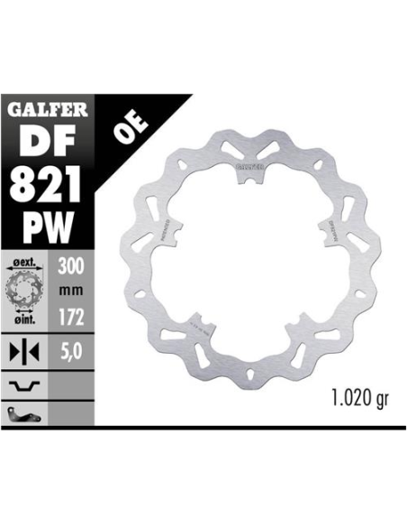 disco freno moto galfer wave fijo 300x5mm df821pw