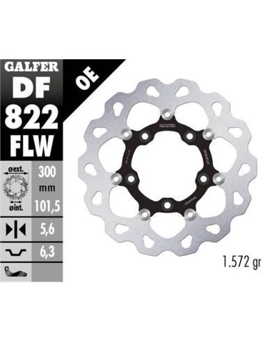 disco freno moto galfer wave flotante 300x5 6mm df