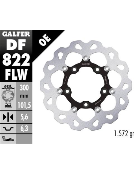 disco freno moto galfer wave flotante 300x5 6mm df