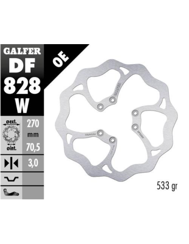 disco freno moto galfer wave fijo 270x3mm df828w