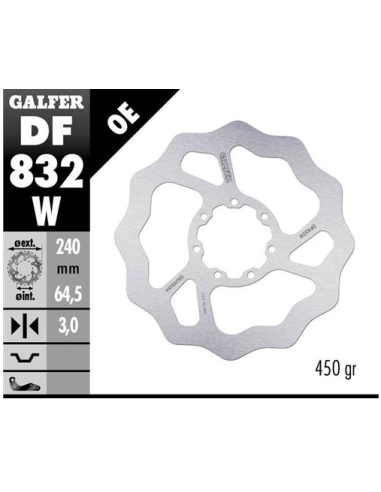 disco freno moto galfer wave fijo 240x3mm df832w