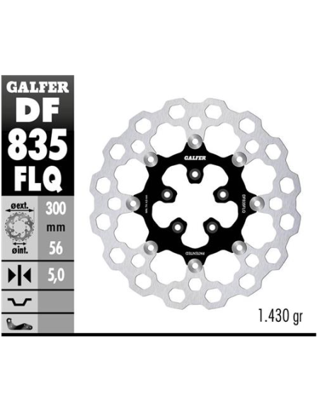 disco freno moto flotante galfer qubic df835flq