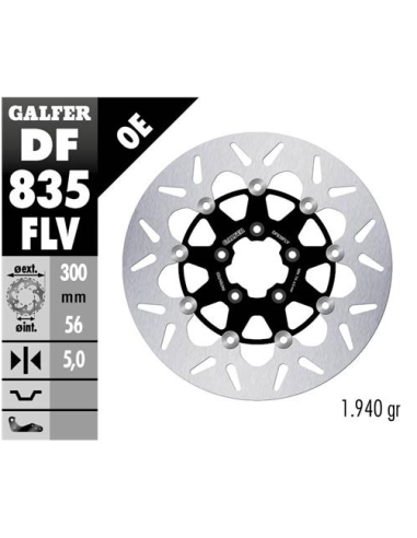 disco freno moto flotante galfer 300x5mm df835flv