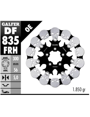 disco freno moto galfer skull design flotante df83