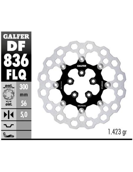 disco freno moto flotante galfer qubic df836flq