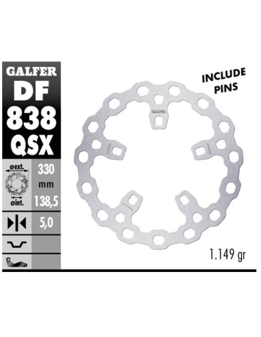 disco freno delantero galfer df838qsx cubiq 330x5 mm harley flh 5 tornillos o170 28