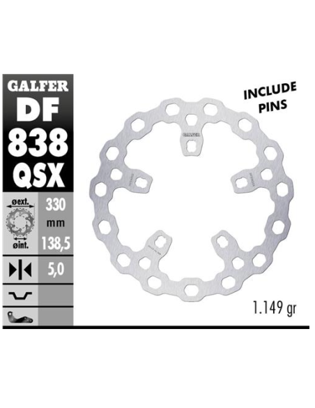 disco freno delantero galfer df838qsx cubiq 330x5 mm harley flh 5 tornillos o170 28