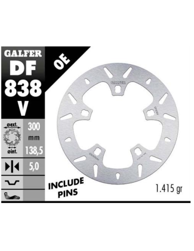 disco freno moto galfer redondo 300x5mm df838v