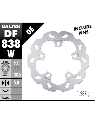 disco freno moto galfer wave fijo 300x5mm df838w