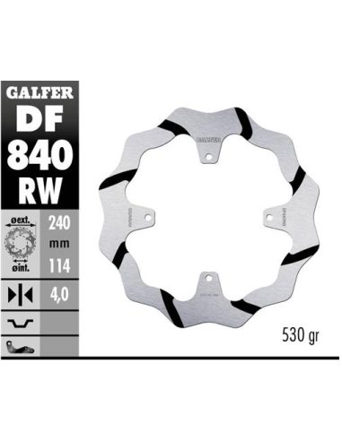 disco freno trasero galfer df840rw wave ranurado 240x4 mm tm en mx smr smx 4 tornillos o12