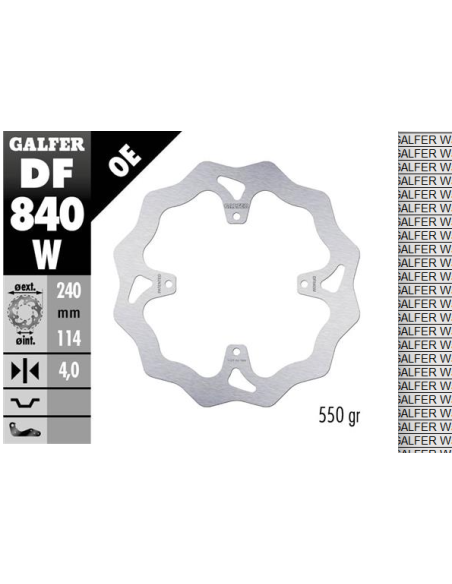 disco freno moto galfer wave fijo 240x4mm df840w