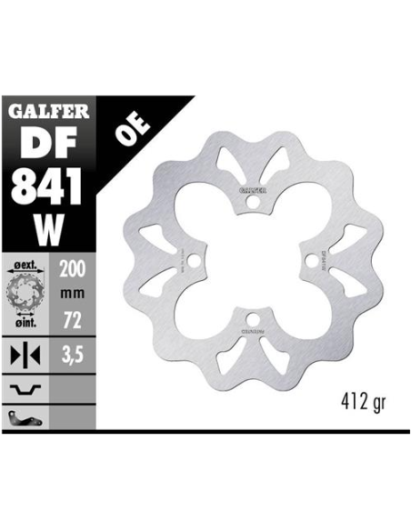 disco freno moto galfer wave fijo 200x3 5mm df841w