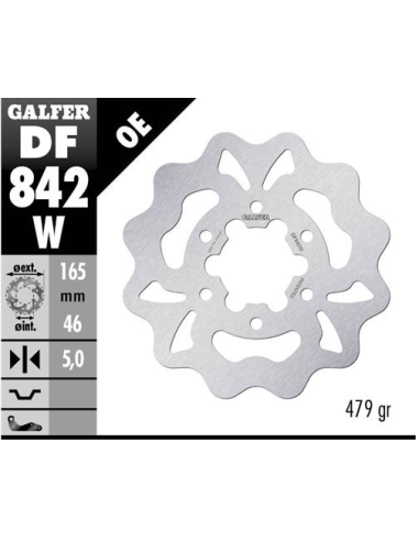 disco freno moto galfer wave fijo 165x5mm df842w