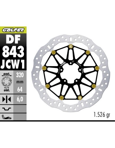 disco freno delantero galfer df843jcw1g03 floatech racing wave 320x6 mm ktm 1290 1390 supe