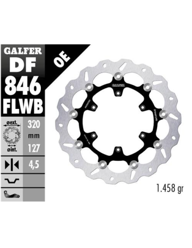 disco freno moto galfer wave flotante df846flwb
