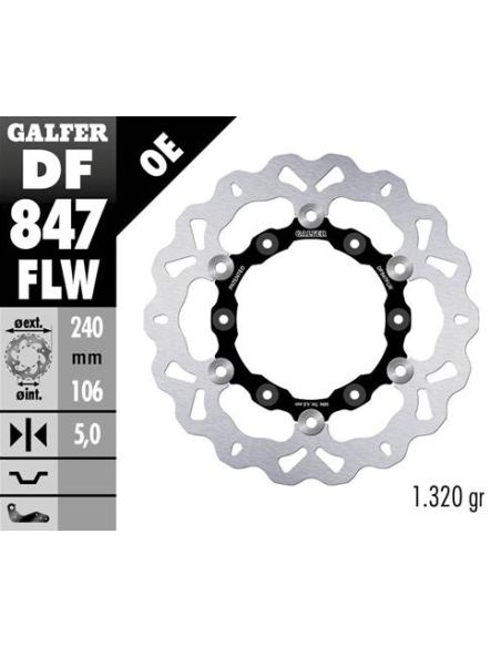 disco freno moto galfer wave flotante 240x5mm df84