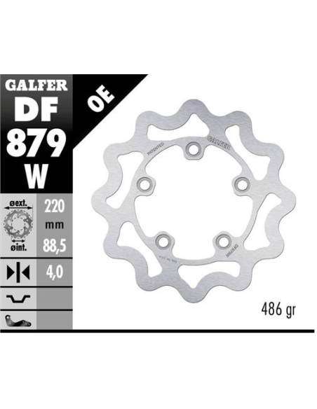 disco freno moto galfer wave fijo 219 5x4mm df879w