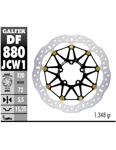 disco freno moto galfer wave flotante df880jcw1g03