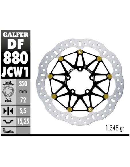 disco freno moto galfer wave flotante df880jcw1g03