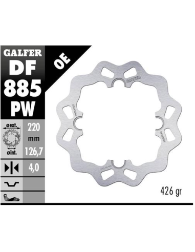disco freno moto galfer wave fijo 220x4mm df885pw