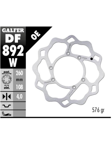 disco freno moto galfer wave fijo 260x4mm df892w