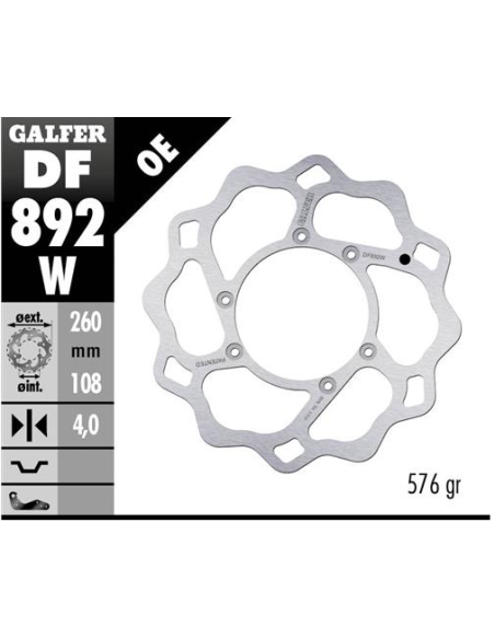 disco freno moto galfer wave fijo 260x4mm df892w