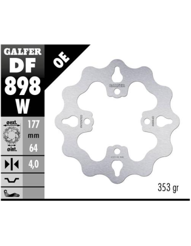 disco freno moto galfer wave fijo 177x4mm df898w