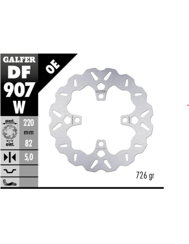 disco freno moto galfer wave fijo 220x5mm df907w