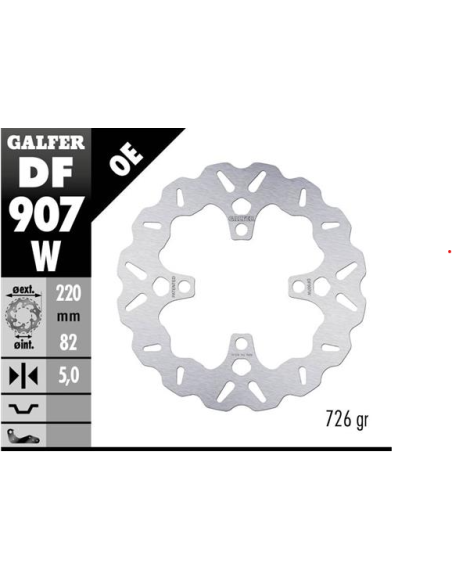 disco freno moto galfer wave fijo 220x5mm df907w