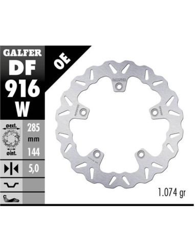 disco freno moto galfer wave fijo 285x5mm df916w