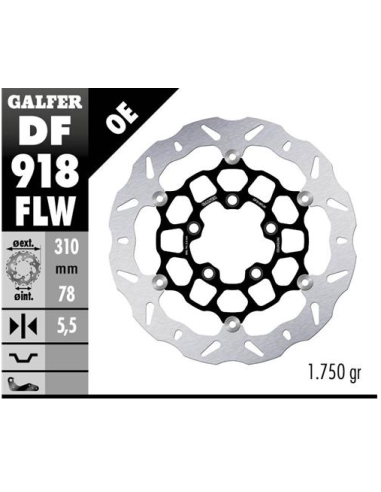 disco freno moto galfer wave flotante 310x5 5mm df