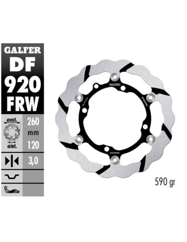 disco freno moto galfer wave flotante derecho df92
