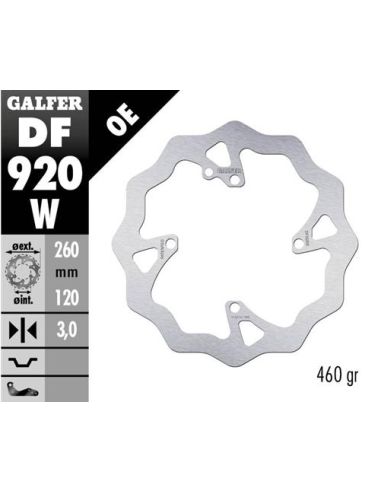 disco freno moto galfer wave fijo 260x3mm df920w