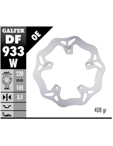 disco freno moto galfer wave fijo 220x3 5mm df933w