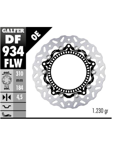 disco freno moto galfer wave flotante compl df934