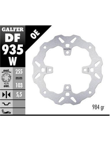 disco freno moto galfer wave fijo 255x5 5mm df935w
