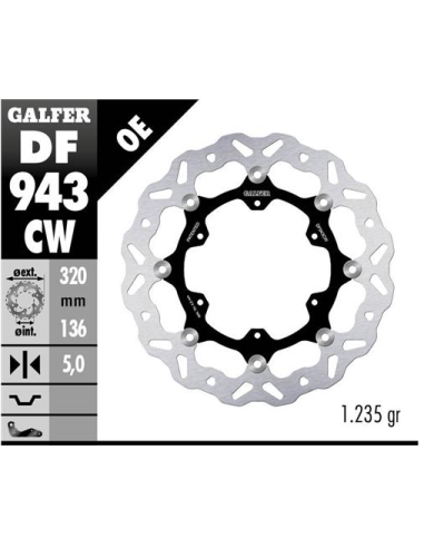 disco freno moto galfer wave flotante 320x5mm df94