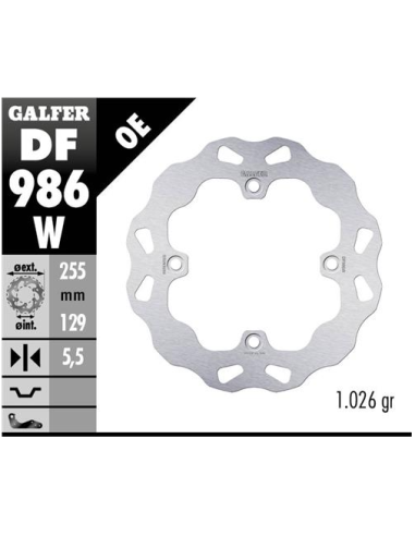 disco freno moto galfer wave fijo 255x5 5mm df986w