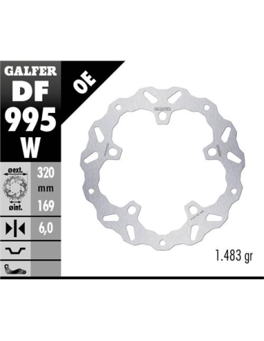 disco freno moto galfer wave fijo 320x6mm df995w