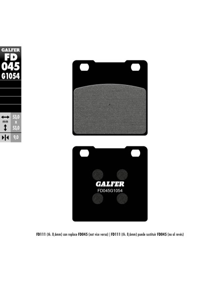 pastillas de freno moto galfer semi metal fd045g10