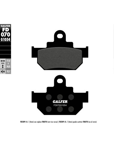 pastillas de freno moto galfer semi metal fd070g10