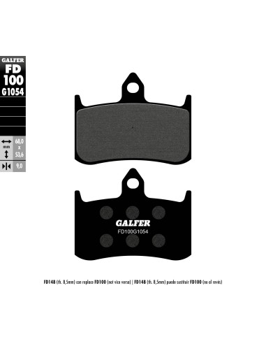 pastillas de freno moto galfer semi metal fd100g10