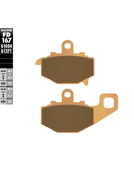 pastillas de freno traseras galfer fd167g1371 sinter street para kawasaki y suzuki