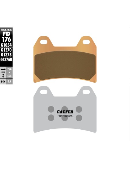 pastillas de freno delanteras galfer fd176g1375 sinter sport sinterizadas