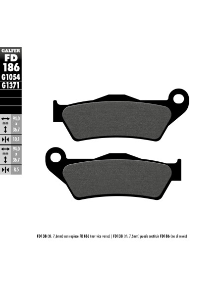 pastillas de freno moto galfer semi metal fd186g10