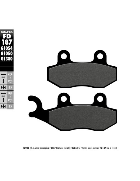 pastillas de freno moto galfer semi metal fd187g10